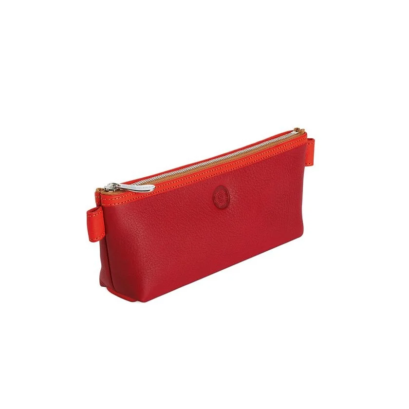 Stifte- & Schuletui Berit in Rot-orange – Rückansicht