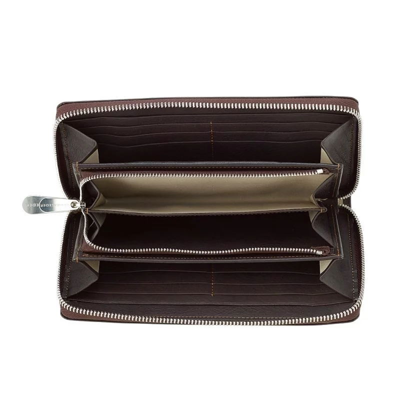 Geldbörse Saale in Mocca – Rückansicht mit Zettelfach